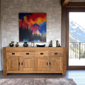 Buffet bahut chêne 4 portes 193cm FJORD
